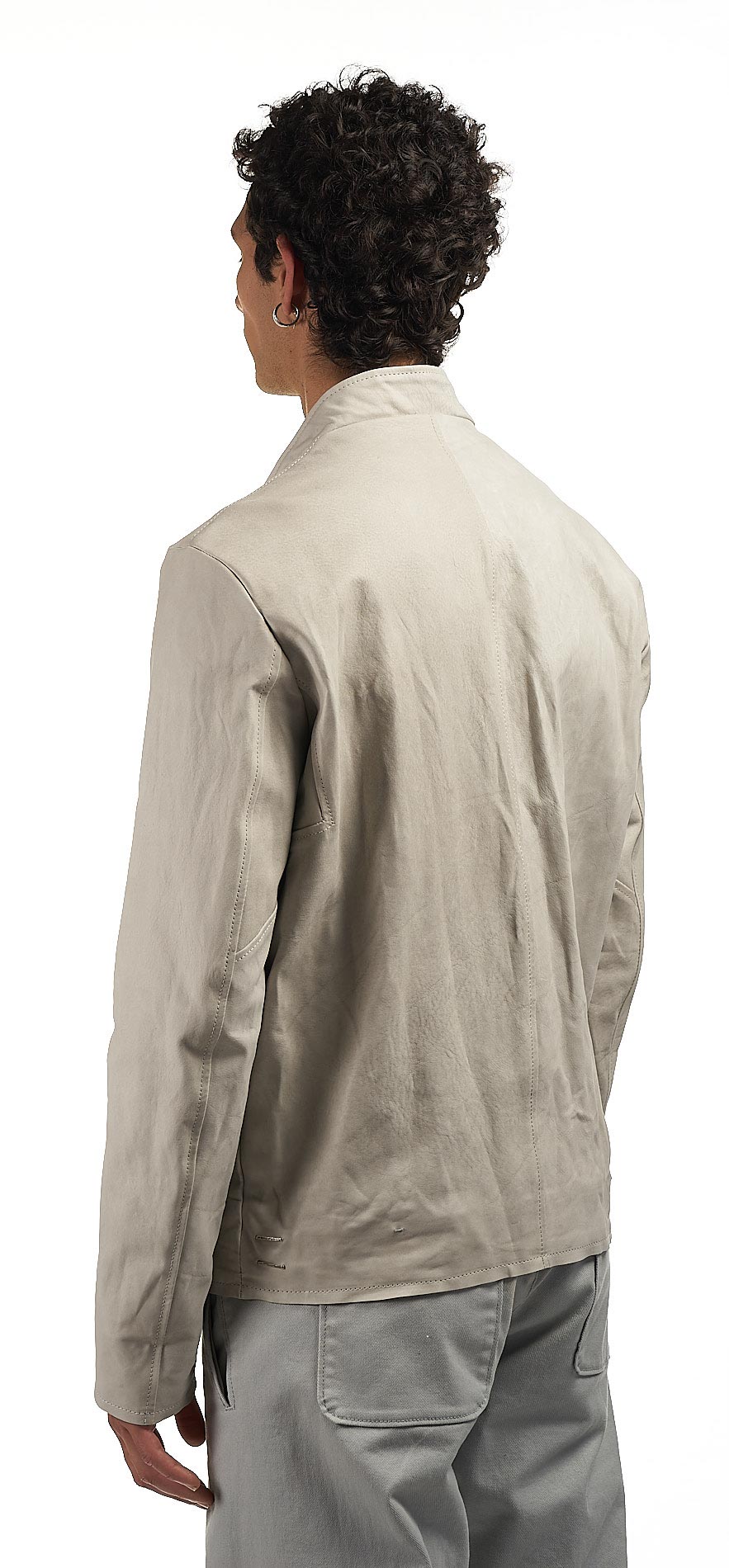 DANIELE BASTA LEATHER AND SILVER JACKET 